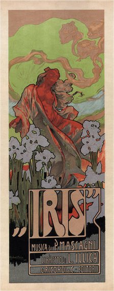 Poster for the Opera Iris by Pietro Mascagni, 1898. Artist: Hohenstein, Adolfo (1854-1928)