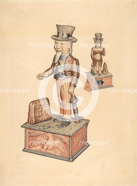 Toy Bank: Uncle Sam, 1935/1942. Creator: Unknown.