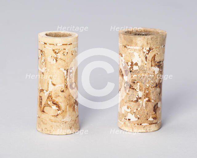 Pair of Tubular Beads, Eastern Zhou dynasty, Warring States (Zhanguo) period (480-221 B.C.). Creator: Unknown.