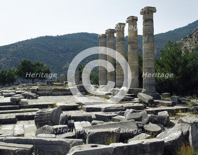 Temple dedicated to Athena, Priene, Ionia, Anatolia, Turkey, 1999. Creator: Unknown.