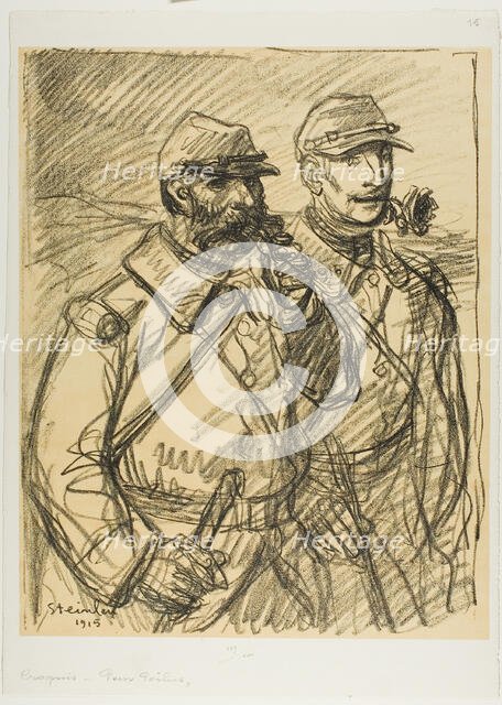 Two Soldiers, 1915. Creator: Theophile Alexandre Steinlen.