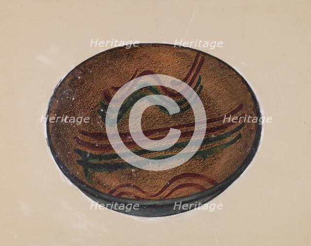 Pie Plate, c. 1936. Creators: Agnes Karlin, Mina Lowry.