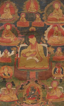Thangka of Namkha Pelzang (1535-1602) , 18th century. Creator: Tibetan culture.