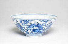 Bowl with the Eight Immortals, Qing dynasty (1644-1911), Qianlong reign mark and period (1736-1795). Creator: Unknown.