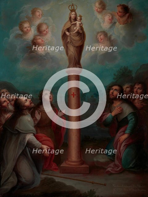The Apparition of the Virgin of El Pilar to St. James, 1773. Creator: Nicolás Enríquez.