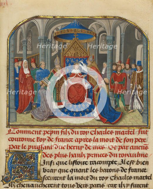 The Coronation of Pepin, written 1463-1465; illuminated 1467-1472. Creators: Loyset Liedet, Pol Fruit.