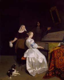 The Music Lesson, 1670-72. Creator: Jacob Ochtervelt.