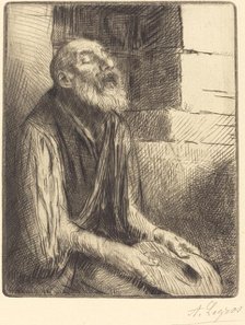 Seated Beggar (Mendiant assis). Creator: Alphonse Legros.