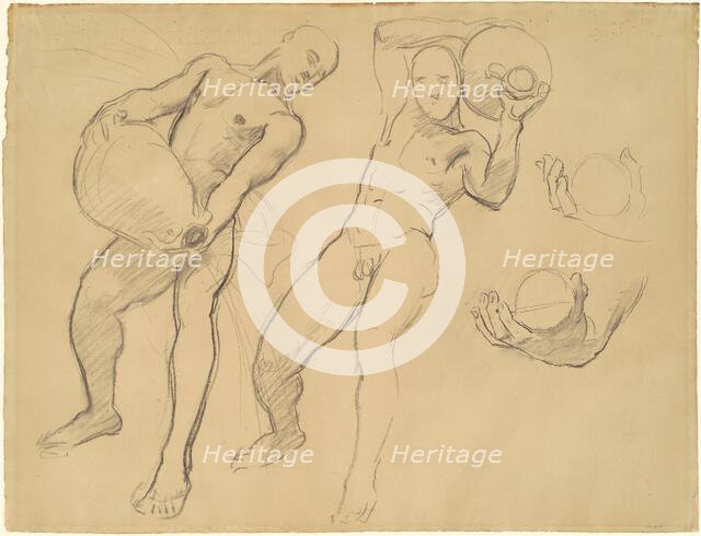 Studies of Notus for "The Winds", 1922-1925. Creator: John Singer Sargent.