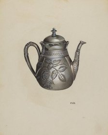 Silver Teapot, c. 1937. Creator: Edward White.