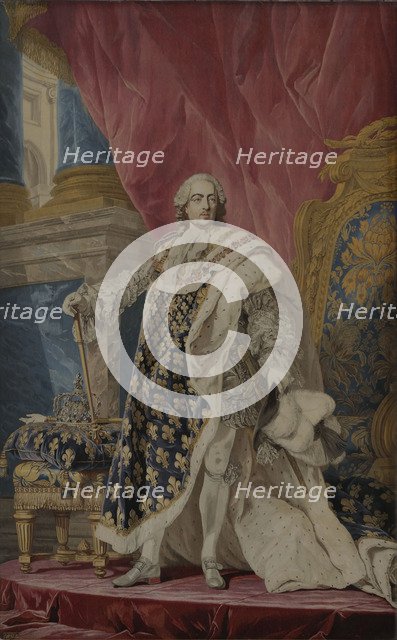 Portrait of Louis XV in his royal costume, ca 1769. Artist: Cozette, Pierre François (1749-1794)