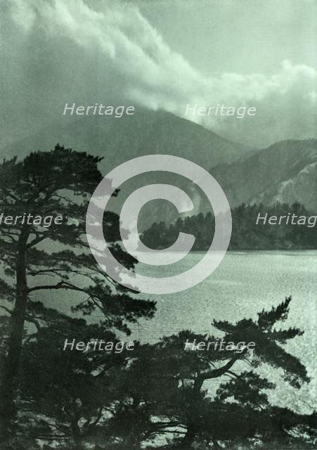 'Approaching Storm on Lake Motosu', 1910. Creator: Herbert Ponting.