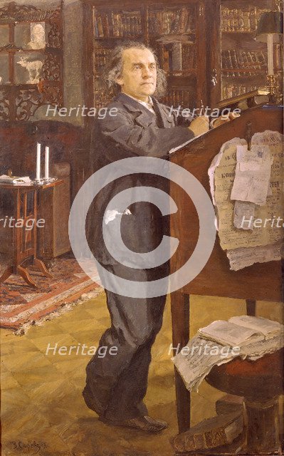 Portrait of the composer Alexander Serov (1820-1871), 1889. Artist: Serov, Valentin Alexandrovich (1865-1911)