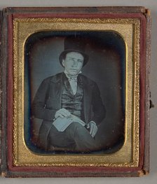 Untitled [portrait of a man in a top hat], 1853.  Creator: Unknown.