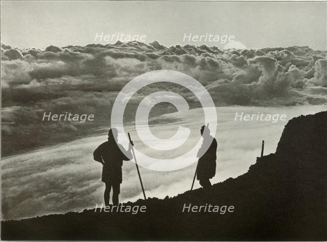 'Sunset from the Summit of Fuji', 1910. Creator: Herbert Ponting.