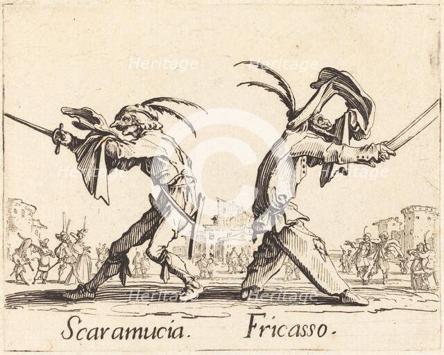 Scaramucia and Fricasso, c. 1622. Creator: Jacques Callot.
