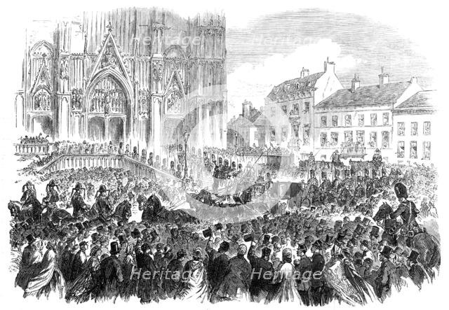 King Leopold II. entering the Church of St. Gudule, at Brussels..., 1865. Creator: Unknown.