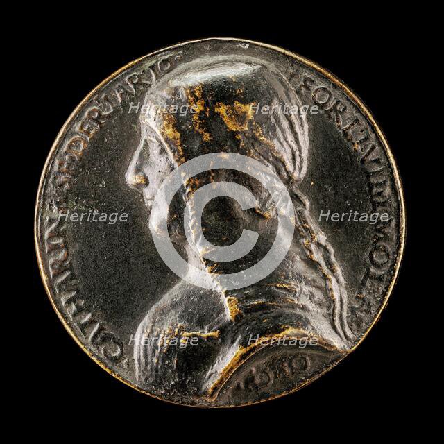 Caterina Sforza-Riario, 1463-1509, Countess of Forli and Imola [obverse]. Creator: Unknown.