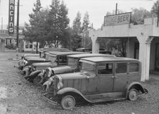 Roadside used car display on State Highway 17, Santa Clara County, California, 1939. Creator: Dorothea Lange.