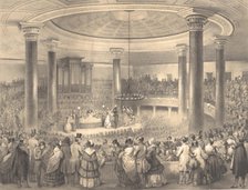Distribution of the American Art Union Prizes, at the Tabernacle, Broadway, December 24, 1..., 1847. Creators: Sarony & Co, Francis D'Avignon.