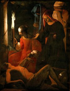 Saint Sebastian Tended by Saint Irene, ca 1649. Creator: La Tour, Georges, de (1583-1652).
