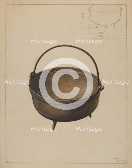 Fireplace Kettle, c. 1936. Creator: Hugh Clarke.