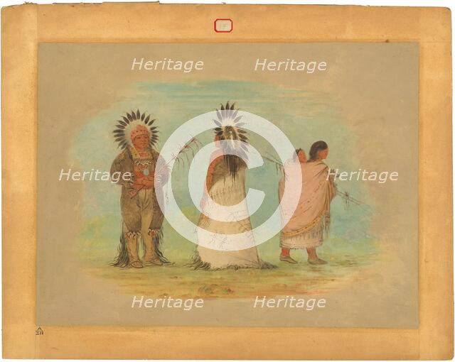 Two Ottoe Chiefs and a Woman, 1861/1869. Creator: George Catlin.