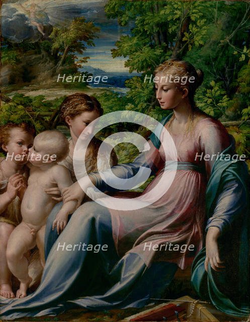 Virgin and Child with Saint John the Baptist and Mary Magdalene, about 1535-1540. Creator: Parmigianino.
