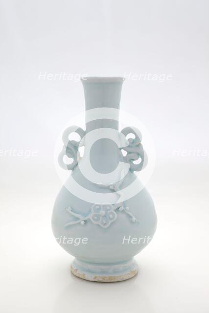Vase with appliqué plum branch design, 1280-1320. Creator: Unknown.