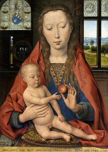 Diptych of Maarten van Nieuwenhove. Left panel: Virgin and Child, 1487. Creator: Memling; Hans (1433/40-1494).