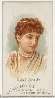 Ethel Corlette, from World's Beauties, Series 1 (N26) for Allen & Ginter Cigarettes, 1888., 1888. Creator: Allen & Ginter.