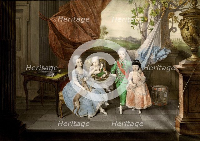 The children of Ferdinand of Parma (Louis, Carolina, Maria Antonia and Carlotta), 1778. Artist: Zoffani, Johann (1733-1810)