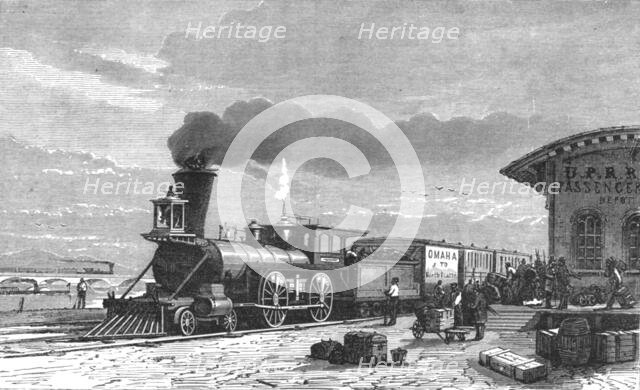 ''The Railway Station at Omaha; Ocean to Ocean, the Pacific railroad', 1875. Creator: Frederick Whymper.