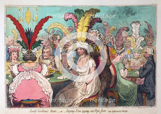 Lady Godina's Rout or Peeping Tom spying out Pope Joan, 1796.