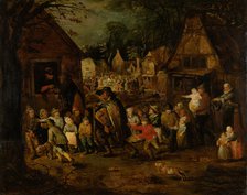 Village Fair With Blind Hurdy-Gurdy Player, c1610-1650. Creator: Unknown.