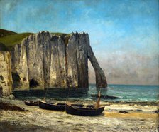 The Cliffs in Étretat, 1869. Creator: Courbet, Gustave (1819-1877).