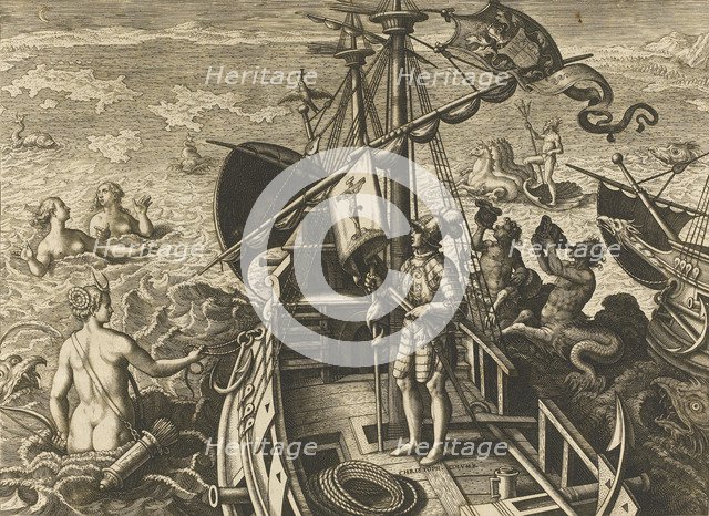 Christophorus Columbus Ligur (Americae Retectio). Artist: Stradanus (Straet, van der), Johannes (1523-1605)