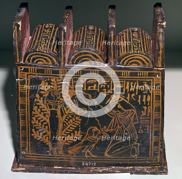 Egyptian painted shabti-box of Anhai. Artist: Unknown