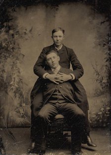 Two Young Men, One Embracing the Other, 1870s-80s. Creator: Unknown.