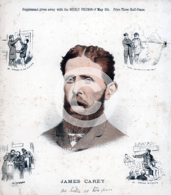 James Carey, Irish Republican and informer, 1883. Artist: Unknown