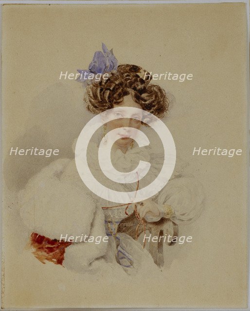 Portrait of Yekaterina Pavlovna Bakunina (1795-1869), before 1832. Artist: Briullov, Alexander Pavlovich (1798-1877)