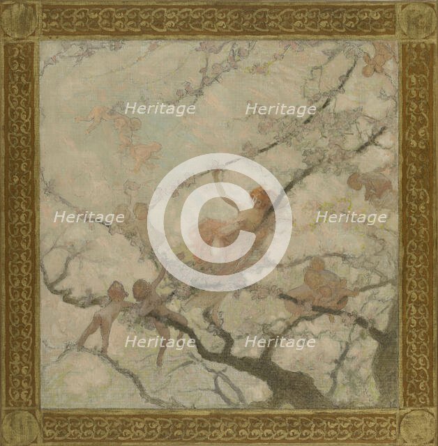 Esquisse pour la mairie du 15e arrondissement : Femme et enfants dans des branchages, c.1929. Creator: Georges-Picard Picard.