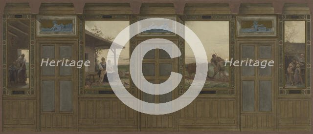 Esquisse pour la mairie du 20ème arrondissement : Les soins domestiques, l'instruction..., 1884. Creator: Edouard Michel Lancon.