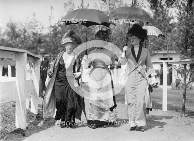 Horse Shows - Mrs. Burton Harrison; Mrs. W.J. Bryan; Mrs. Thomas F. Walsh, 1913. Creator: Harris & Ewing.