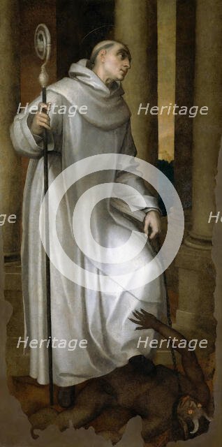 Saint Bernard Crushing a Demon, 1563. Creator: Venusti, Marcello (1512/15-1579).