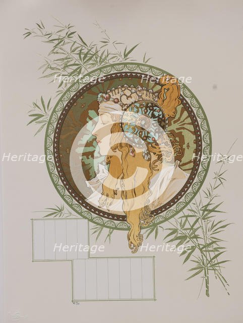Byzantine Heads: Blonde (Calendar), 1897. Creator: Mucha, Alfons Marie (1860-1939).