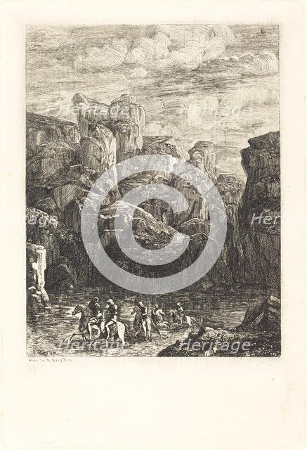 Le Gue (The Ford), 1865. Creator: Odilon Redon.