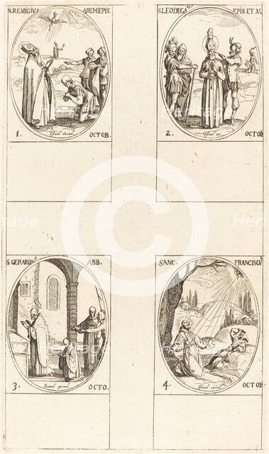 St. Remigius; St. Leodegarius; St. Gerard, Abbot; St. Francis of Assisi. Creator: Jacques Callot.