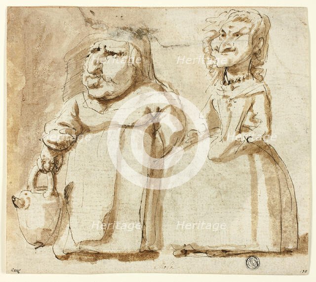 Caricatures of Two Women (recto), n.d. Creator: Pier Francesco Mola.