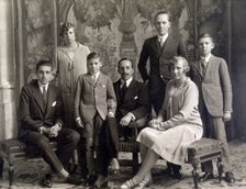King Alfonso XIII of Spain (1886-1941) with his sons, Don Jaime, Dona Beatriz, Don Gonzalo, Don A…